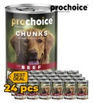 Prochoice Beef Chunks Dog Wet Food 400gm x 24pcs
