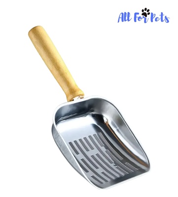 All For Pets Stainless Steel with Wooden Handle Cat Litter Scoop