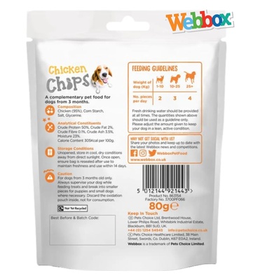 Webbox Chicken Chips Dog Treats 80 gm