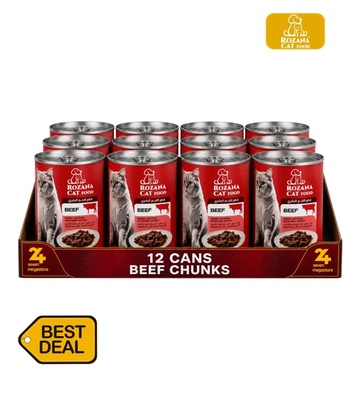 Rozana Beef Chunks Cat Wet Food 400gm x 12pcs