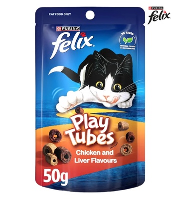 Felix Play Tubes Chicken and Liver Flavours Cat Treats 50 gm