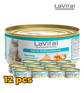 Lavital Shrimp, Pumpkin and Artichoke Pate Sterilised Cat Wet Food 85gm x 12pcs