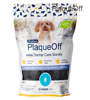 ProDen PlaqueOff Vegetable Fusion & Blueberry Mini Dental Care Bones 340 gm