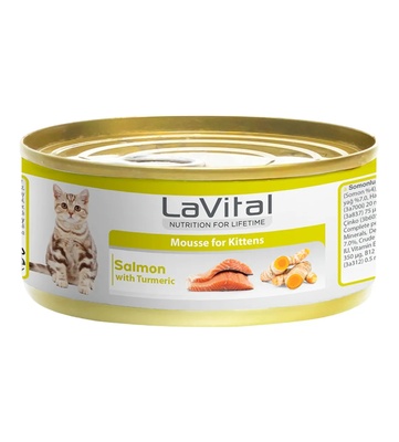 Lavital Salmon and Turmeric Kitten Mousse Wet Food 85gm x 12pcs