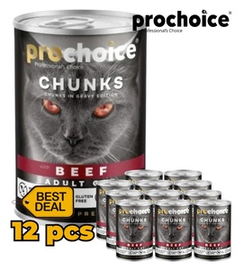 Prochoice Beef Chunks Cat Wet Food 400gm x 12pcs