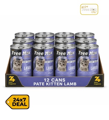 Free Max Lamb Pate Kitten Wet Food 400 gm x 12 pcs