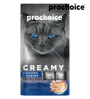 Prochoice Chicken and Shrimp Creamy Cat Treats 15gm x 4pcs