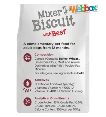 Webbox Mixer Biscuit with Beef Dog Dry Food 2 kg