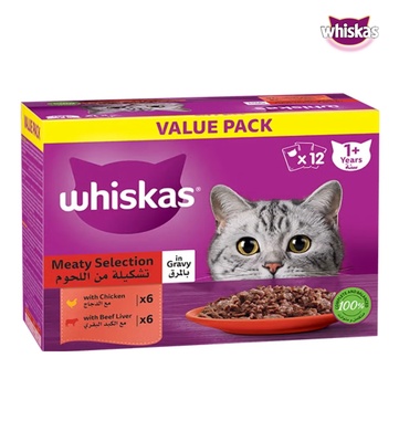 Whiskas Value Pack Meaty Selection in Gravy 80 gm x 12 pcs
