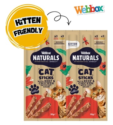 Webbox Natural Beef and Chicken with Grass Sticks Cat Treats 5 gm x 6 pcs