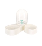 Pakeway Mangosteen Pet Bowl Single, Cat & Dog - White