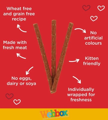 Webbox Beef and Rabbit Tasty Sticks Cat Treats 5 gm x 6 pcs