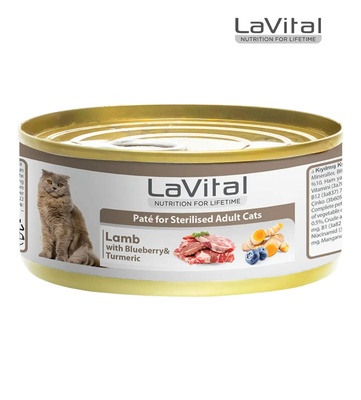Lavital Lamb, Blueberry and Turmeric Sterilized Cat Wet Food 85gm x 12pcs