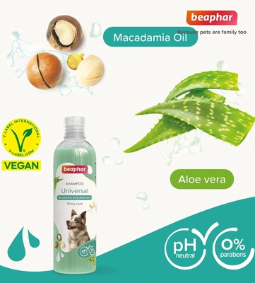 Beaphar Universal Macadamia Oil and Aloe Vera Dog Shampoo 250 ml