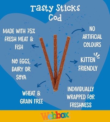 Webbox Cod Tasty Sticks Cat Treats 5 gm x 6 pcs