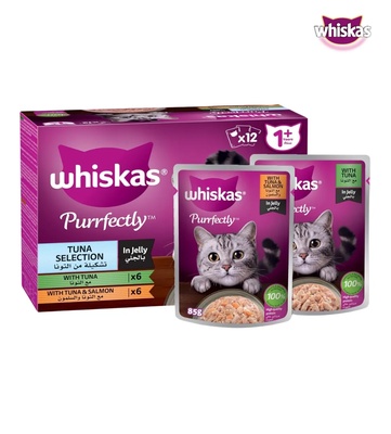 Whiskas Purrfectly Tuna with Salmon Selection Cat Wet Food 85 gm x 12 pcs