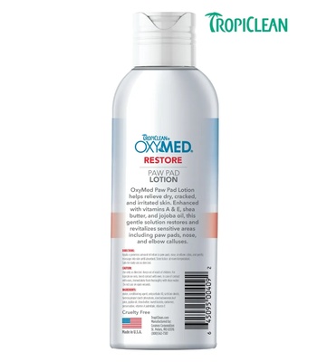 TropiClean OxyMed Paw Pad Lotion Cats and Dogs 118 ml