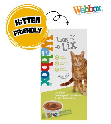 Webbox Lick-e-Lix Liver and Sausage with Grass Creamy Cat Treats 15 gm x 5 pcs