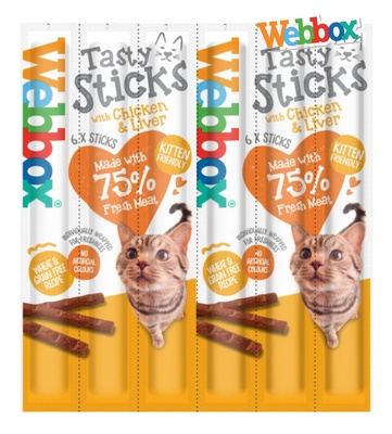 Webbox Chicken and Liver Tasty Sticks Cat Treats 5 gm x 6 pcs