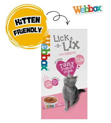 Webbox Lick-e-Lix Salmon Creamy Cat Treats 15 gm x 5 pcs
