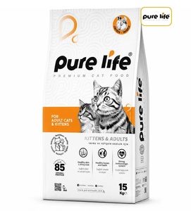 Pure Life Chicken Cat and Kitten Dry Food 15kg