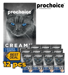 Prochoice Chicken and Shrimp Creamy Cat Treats 60gm x 12pcs