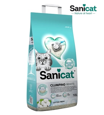 Sanicat White Cotton Fresh Clumping Cat Litter 10 L