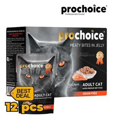 Prochoice Salmon and Liver Chunks Cat Wet Food 85gm x 12pcs