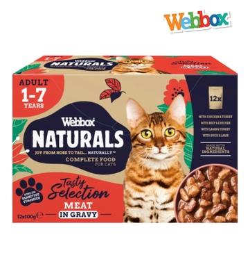 Webbox Natural Meat Selection in Gravy Cat Wet Food 100 gm x 12 pcs