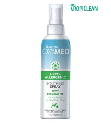 TropiClean OxyMed Hypoallergenic Anti Itch Spray Cats and Dogs 236 ml
