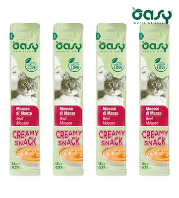 Oasy Beef Mousse Creamy Cat Treats 15 gm X 4