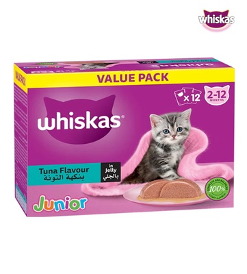 Whiskas Value Pack Junior Tuna Flavour in Jelly Kitten Wet Food 80 gm x 12 pcs