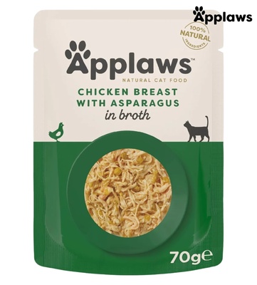 Applaws Chicken Breast with Asparagus in Broth Cat Wet Food 70 gm