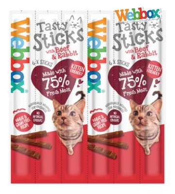 Webbox Beef and Rabbit Tasty Sticks Cat Treats 5 gm x 6 pcs