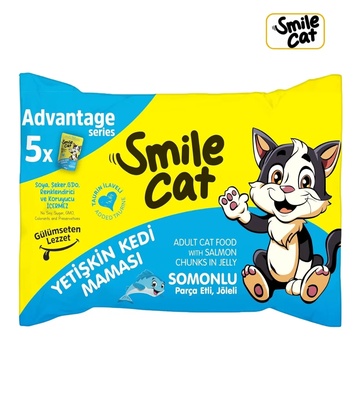 Smile Cat Salmon Chunks in Jelly Cat Wet Food 85gm x 5pcs