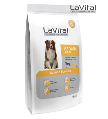 LaVital Salmon Medium Dog Dry Food 3kg