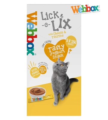 Webbox Lick-e-Lix Cheese and Taurine Creamy Cat Treats 15 gm x 5 pcs