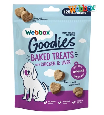 Webbox Goodies Chicken and Liver Baked Dog Treats 125gm x 8pcs