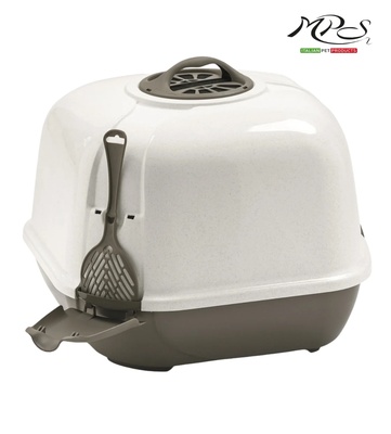 MPS2 Corner Grey and White Cat Litter Box