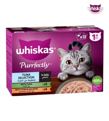 Whiskas Purrfectly Tuna with Salmon Selection Cat Wet Food 85 gm x 12 pcs