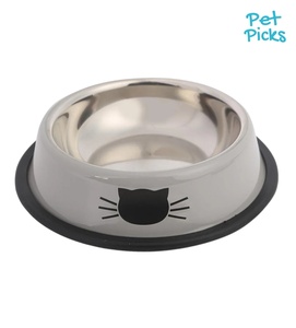 Pet Picks Stainless Steel Pet Bowl Grey 15 x 4 cm