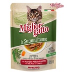 Miglior Gatto Beef, Peas and Carrots Chunks Soup Wet Cat Food 85 gm