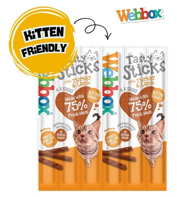 Webbox Turkey and Lamb Tasty Sticks Cat Treats 5 gm x 6 pcs