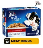 Felix As Good As It Looks Meat Menus in Jelly Cat Wet Food 85 gm x 12 pcs