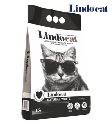 Lindocat Natural White  Unscented Clumping Cat Litter 15L