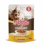 Miglior Gatto Sterilized Chicken, Turkey and Vegetables Chunks Sterilized Cat Wet Food 85 gm x 24 pcs