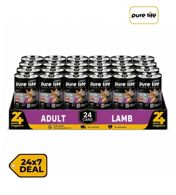 Pure Life Plus Lamb Chunks in Gravy Cat Wet Food 400gm x 24pcs