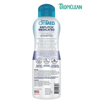 TropiClean OxyMed Medicated Anti-Itch Cat and Dogs Shampoo 592 ml