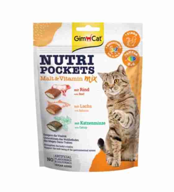 GimCat Nutri Pockets Malt & Vitamin, 150 gm