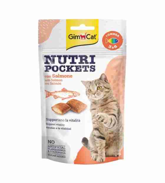 GimCat Nutri Pockets Salmon & Omega, 60 gm